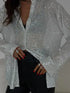 'Acacia' Sequin Long Sleeve Shirt - Celes Fashion